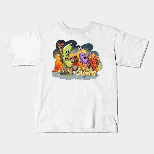 B-movie doodle Kids T-Shirt by stephenignacio